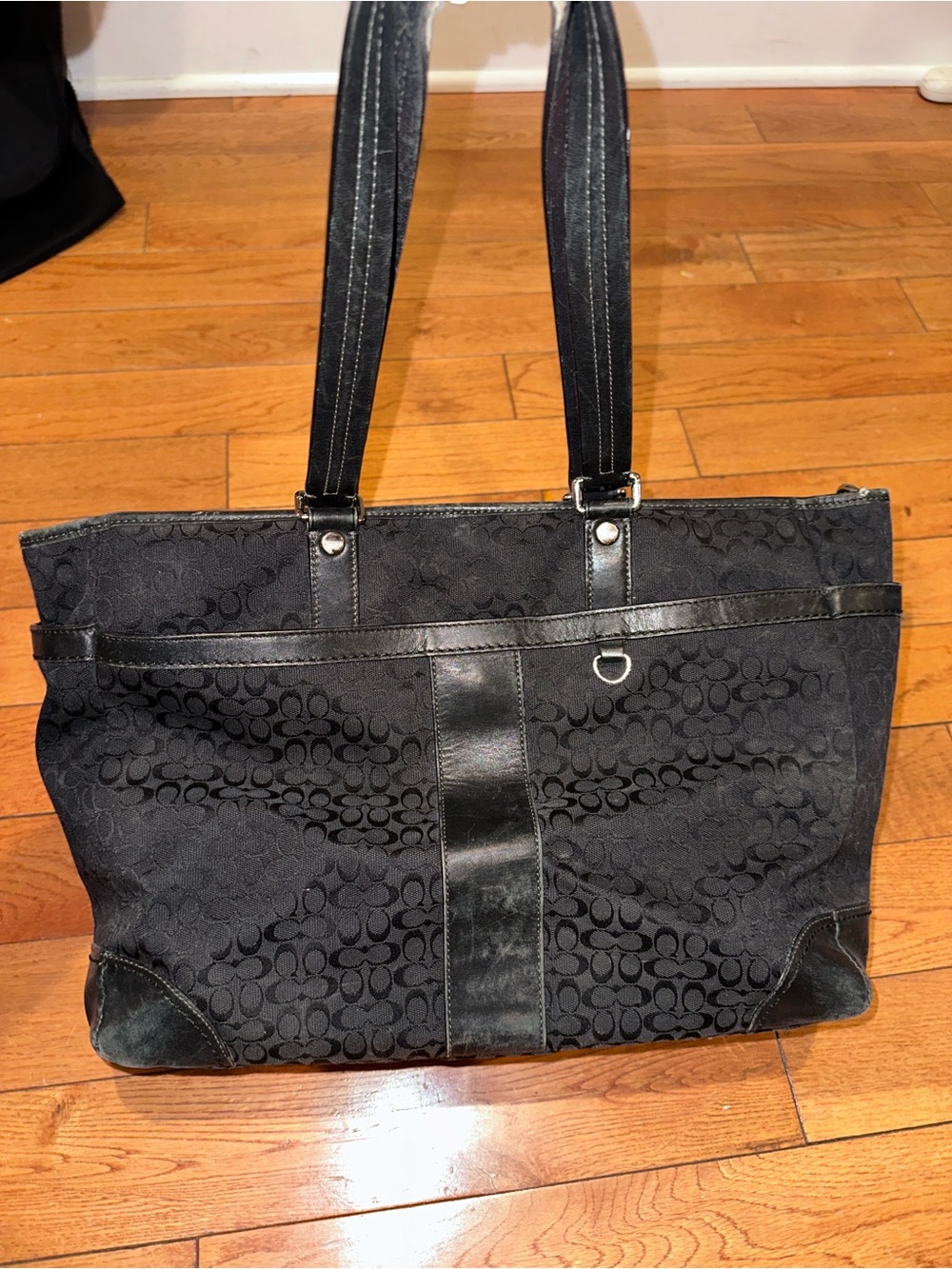 Coach Black Signature Canvas Tote Bag diaper bag